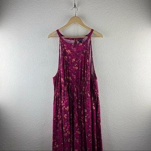 Torrid l 3X Fuschia Pink Novelty Butterfly Floral Elastic Waist High Low Dress